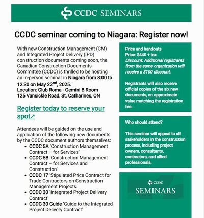 CCDC seminar coming to Niagara: Register Now!