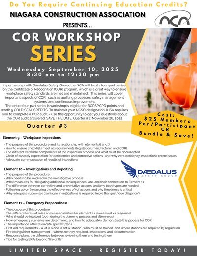 COR Workshop Series on Wednesday, September 10, 2025